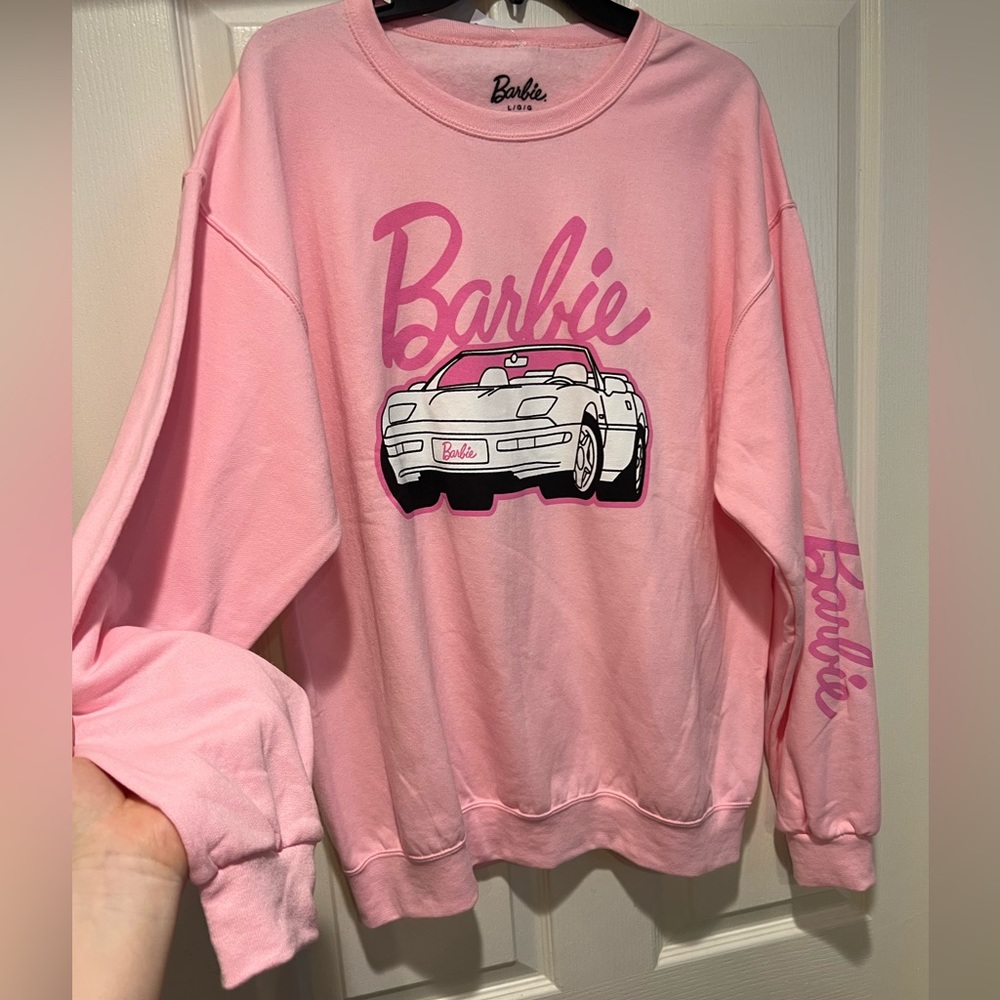 NEW pink cozy Barbie corvette pullover sweater